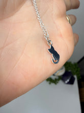 Load image into Gallery viewer, Sterling Silver Cat Pendant – Dainty 925 Silver Charm (6 × 16 mm)