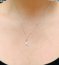 Load image into Gallery viewer, Sterling Silver Flamingo Pendant with Cubic zirconia – Dainty, Sparkly &amp; Coastal