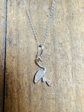 Load image into Gallery viewer, Sterling Silver Flamingo Pendant with Cubic zirconia – Dainty, Sparkly &amp; Coastal