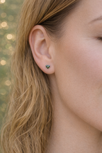 Load image into Gallery viewer, Sterling Silver Heart Stud Earrings – Dainty, Everyday Elegance