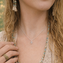 Load image into Gallery viewer, Sterling Silver Heart Pendant with Cubic zirconia – Dainty, Sparkly &amp; Timeless