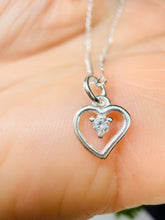 Load image into Gallery viewer, Sterling Silver Heart Pendant with Cubic zirconia – Dainty, Sparkly &amp; Timeless