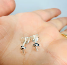 Load image into Gallery viewer, Sterling Silver Mushroom Earrings – Dainty 925 Silver Studs (4×5 mm)