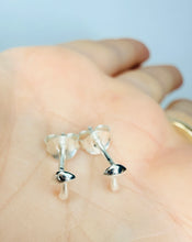 Load image into Gallery viewer, Sterling Silver Mushroom Earrings – Dainty 925 Silver Studs (4×5 mm)