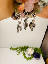 Load image into Gallery viewer, Sterling Silver Oxidized Leaf Bracelet – Natural Gemstone Beads (Moss Agate, Rose Quartz, Unakite)