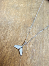 Load image into Gallery viewer, Sterling Silver Oxidized Whale Tail Pendant with Natural Shell – Ocean Lover’s Jewellery