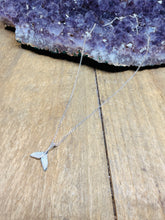 Load image into Gallery viewer, Sterling Silver Oxidized Whale Tail Pendant with Natural Shell – Ocean Lover’s Jewellery