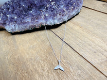 Load image into Gallery viewer, Sterling Silver Oxidized Whale Tail Pendant with Natural Shell – Ocean Lover’s Jewellery