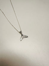 Load image into Gallery viewer, Sterling Silver Oxidized Whale Tail Pendant with Natural Shell – Ocean Lover’s Jewellery