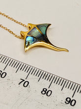 Load image into Gallery viewer, Sterling Silver Stingray Pendant – 18K Gold‑Plated Ocean Jewelry with Shell Detailing