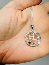 Load image into Gallery viewer, Sterling Silver Tree of Life Heart Pendant –  18K Gold‑Plated Symbol of Growth &amp; Connection