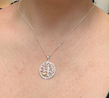 Load image into Gallery viewer, Sterling Silver Tree of Life Heart Pendant –  18K Gold‑Plated Symbol of Growth &amp; Connection