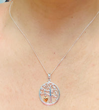 Load image into Gallery viewer, Sterling Silver Tree of Life Heart Pendant –  18K Gold‑Plated Symbol of Growth &amp; Connection