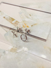 Load image into Gallery viewer, Sterling Silver X and O Stud Earrings – Classic 925 Silver Push‑Back Design (Made in Italy)