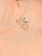 Load image into Gallery viewer, Sterling Silver X and O Stud Earrings – Classic 925 Silver Push‑Back Design (Made in Italy)