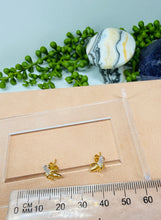 Load image into Gallery viewer, 🍌 Sterling Silver, plated with 18K yellow gold Banana Stud Earrings – 925 Gold‑Plated Banana Earrings with Simulated Diamonds
