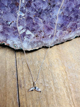 Load image into Gallery viewer, Tiny Sterling Silver Whale Tail Pendant – Minimalist Ocean Necklace Charm (13×10mm)