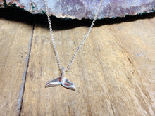 Load image into Gallery viewer, Tiny Sterling Silver Whale Tail Pendant – Minimalist Ocean Necklace Charm (13×10mm)