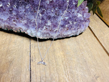 Load image into Gallery viewer, Tiny Sterling Silver Whale Tail Pendant – Minimalist Ocean Necklace Charm (13×10mm)