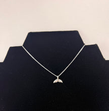 Load image into Gallery viewer, Tiny Sterling Silver Whale Tail Pendant – Minimalist Ocean Necklace Charm (13×10mm)