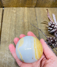 Load image into Gallery viewer, White, cream and orange Onyx sphere