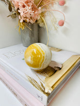 Load image into Gallery viewer, White, cream and orange Onyx sphere