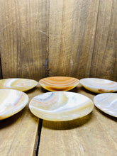 Load image into Gallery viewer, White, cream and orange Onyx bowls