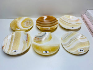 White, cream and orange Onyx bowls