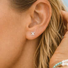 Load image into Gallery viewer, Sterling Silver X and O Stud Earrings – Classic 925 Silver Push‑Back Design (Made in Italy)