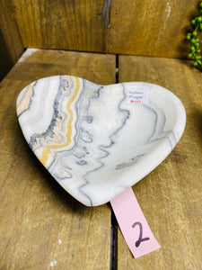 Zebra Calcite love heart bowl