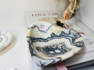 Zebra Calcite love heart bowl