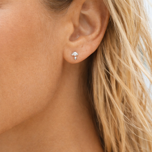 Load image into Gallery viewer, Sterling Silver Mushroom Earrings – Dainty 925 Silver Studs (4×5 mm)