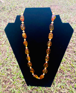 Amber bead necklace