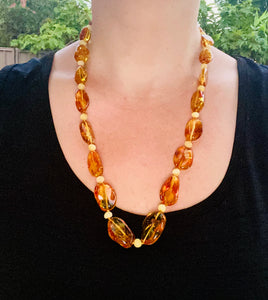 Amber bead necklace