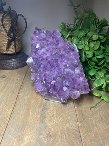 Amethyst Crystal on display stand - large piece with removable display stand