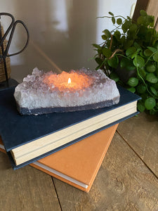 Amethyst Crystal tea light candle holder 