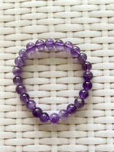 Load image into Gallery viewer, Amethyst bead bracelet - warm purple colour