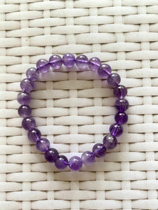 Amethyst bead bracelet - warm purple colour