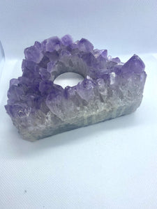 Amethyst Crystal Candle Holder, home décor