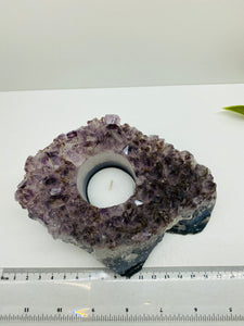 Amethyst Crystal tea light candle holder