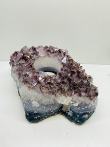 Amethyst Crystal tea light candle holder