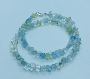 Aquamarine bead necklace