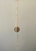 Load image into Gallery viewer, Aragonite sphere Macrame wall or ceiling hanging - hanging crystal
