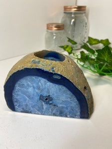 Blue Agate tea light Candle Holder 1