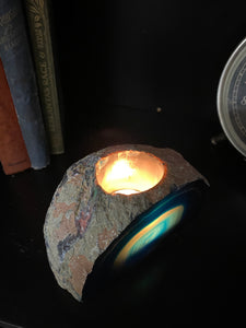 Blue Agate tea light Candle Holder