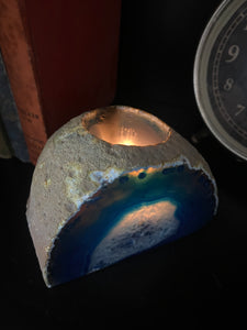 Blue Agate tea light Candle Holder