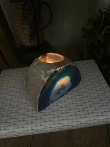 Blue Agate tea light Candle Holder