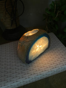 Blue Agate tea light Candle Holder