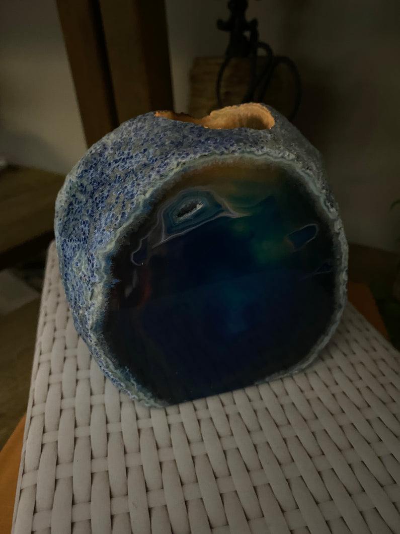 Blue Agate tea light Candle Holder