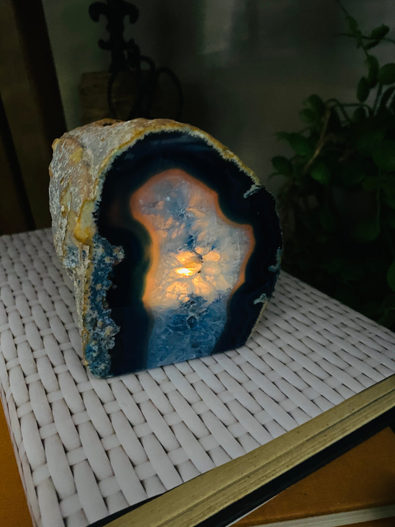 Blue Agate tea light Candle Holder